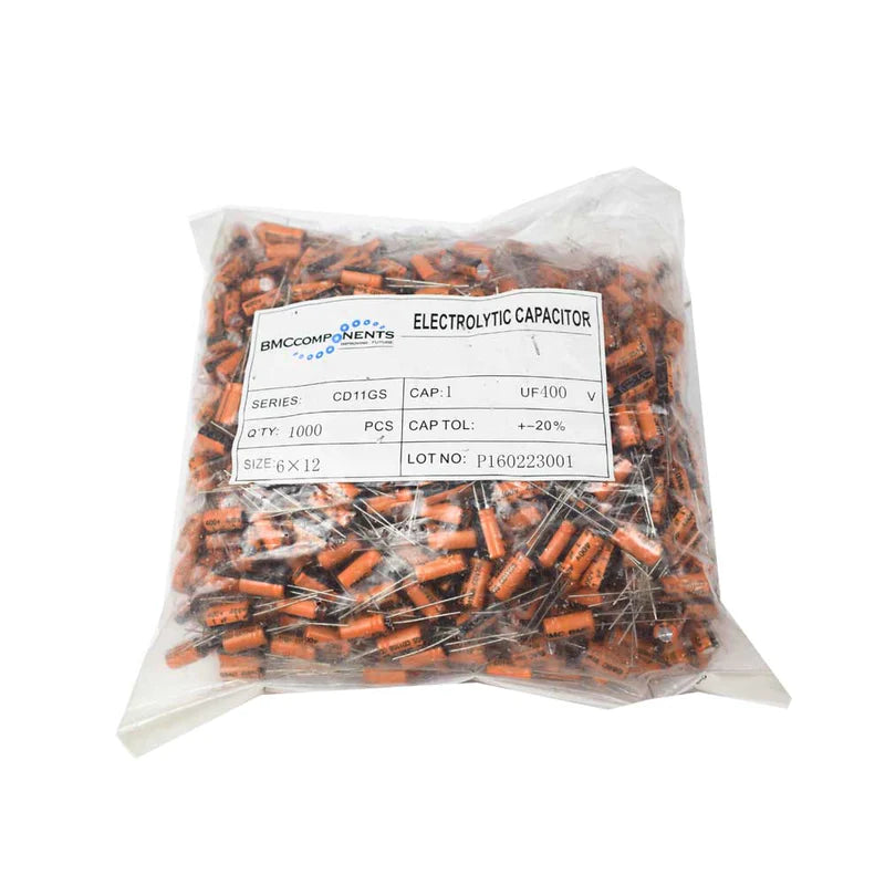 1µF 400V Electrolytic Capacitor (Pack of 1000)