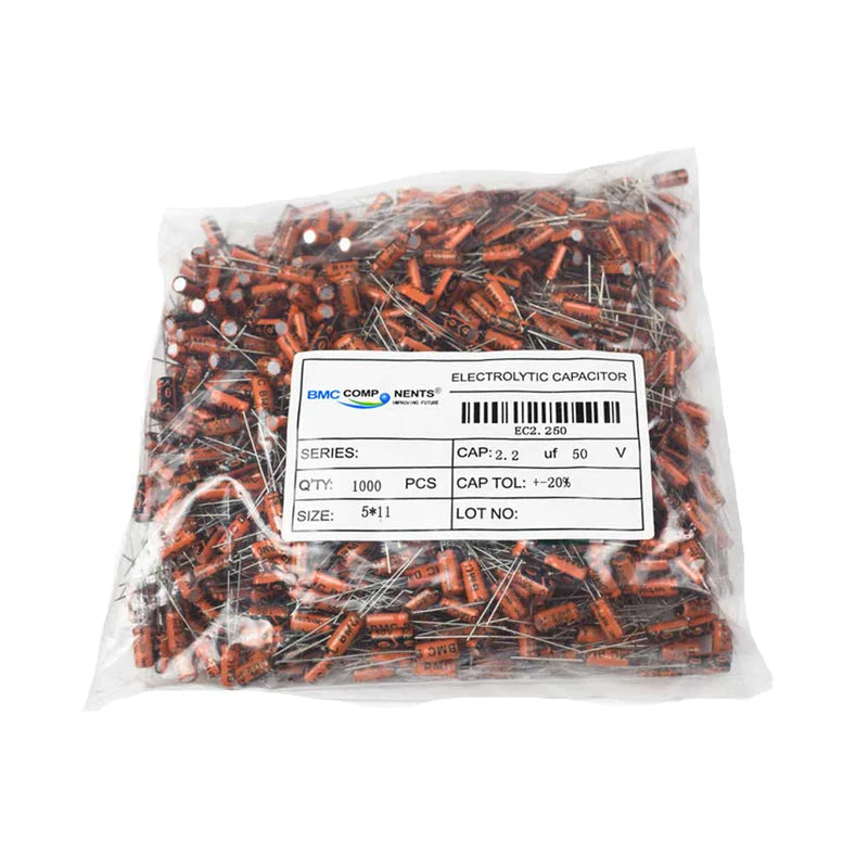 2.2µF 50V Electrolytic Capacitor (Pack of 1000)