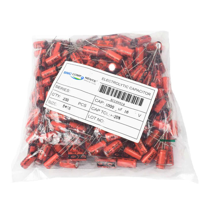 1000µF 16V Electrolytic Capacitor (Pack of 200)