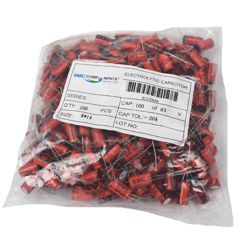 100µF 63V Electrolytic Capacitor (Pack of 500)