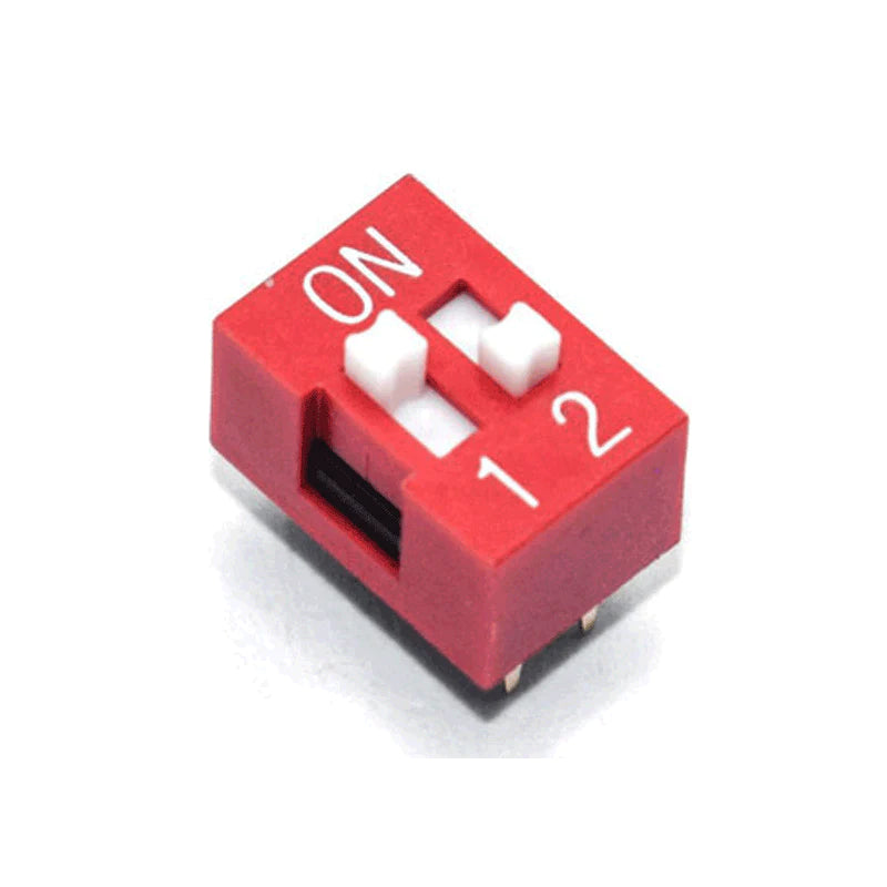 2 Way DIP Switch SPST - 2.54mm Pitch (Pack of 10)