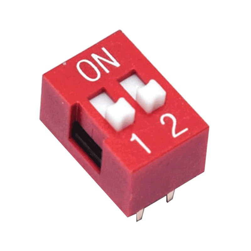 2 Way DIP Switch SPST - 2.54mm Pitch (Pack of 10)