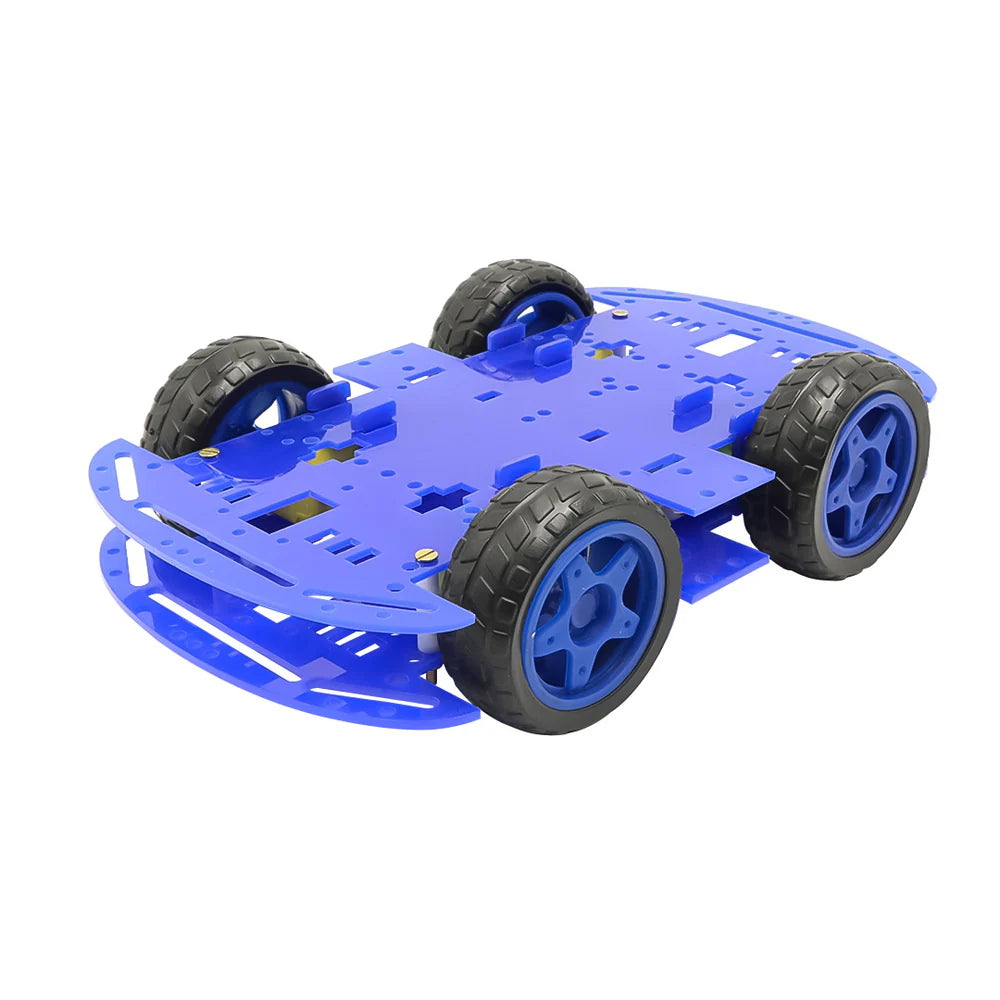 Multi-Purpose 4-Wheels Double Decker Smart Robotic Car With 4 Way Joystick & Motor Driver Hub