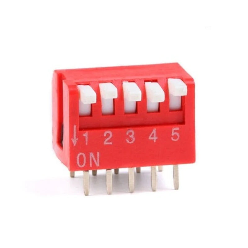 5 Way DIP SPST Switch Right Angle (Piano Type) (Pack of 10)