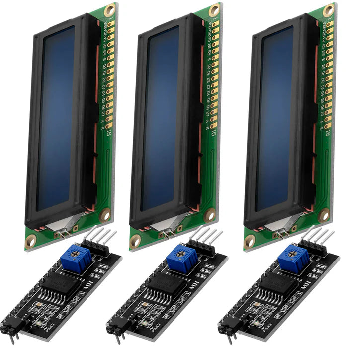 electronic display modules with connectors,Electronic|Electronic component|Components|LCD Display 16x2|Display 16x2|1602 (16x2) LCD Display with I2C|Arduino IIC|Arduino I2C|LCD Display|LCD1602 LCD Display|LCD 1602|Module|Modules|Module|Arrow|Arrow.com|Arrowtech|ArrowTech.com|Arrowtechcart|Arrowtechcart.com