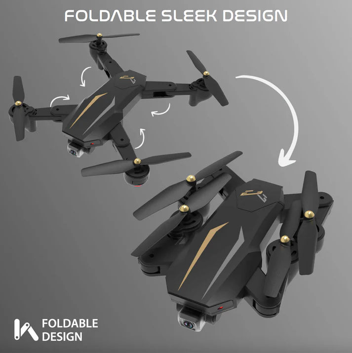 NABHYAAN Drone 1080 BLACK | WiFi HD 1080P + 720 P FPV Dual Camera Drone | BOX VERSION | Position Locking Drone