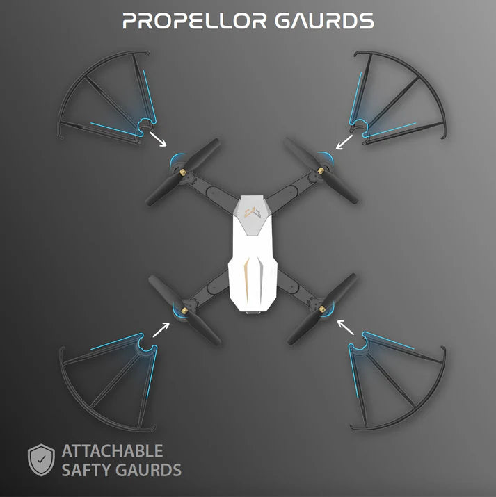 NABHYAAN Drone 1080 WHITE | WiFi HD 1080P + 720 P FPV Dual Camera Drone | PREMIUM BAG VERSION | Position Locking Drone