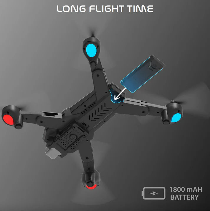 NABHYAAN Drone 1080 WHITE | WiFi HD 1080P + 720 P FPV Dual Camera Drone | PREMIUM BAG VERSION | Position Locking Drone