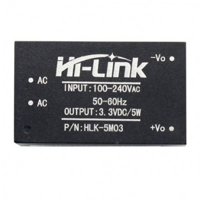Hi-Link HLK-5M03 3.3V 5W AC to DC power supply module for embedded electronics
Compact AC-DC converter module HLK-5M03 for PCB mounting
3.3V 5W HLK-5M03 isolated power module for IoT and smart devices
Hi-Link HLK-5M03 AC to DC step-down converter for microcontrollers