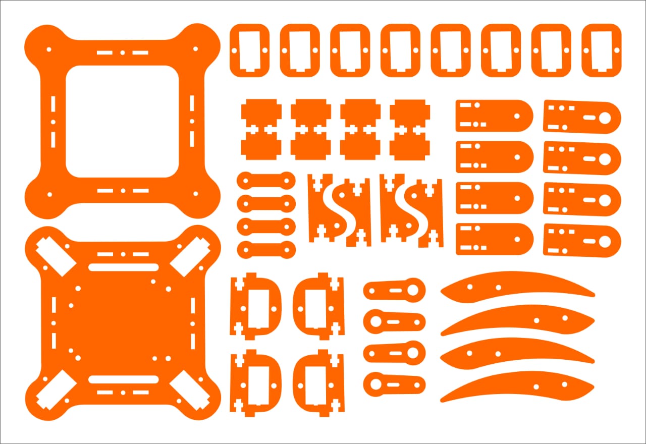 4 Legs Spider DIY Robotic Kit (Without servo motors and electronics board )