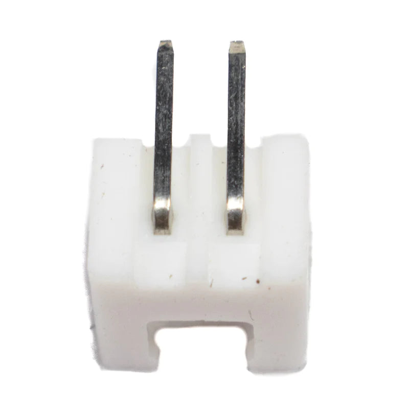 2 Pin JST Connector Male (90 degree) - 2.54mm Pitch (Pack of 100)