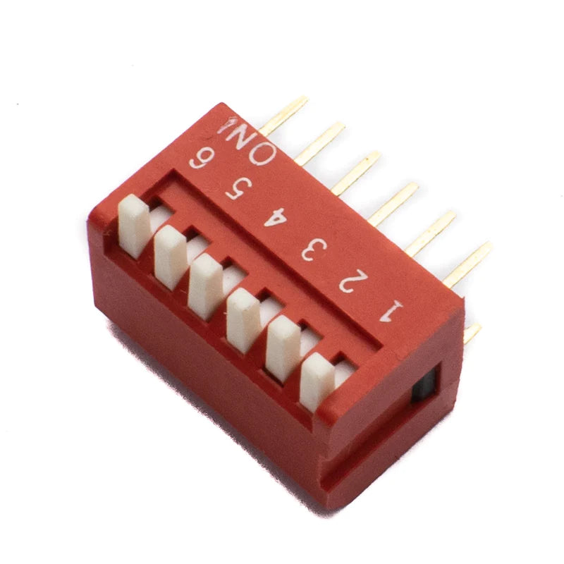 6 Way DIP SPST Switch Right Angle (Piano Type) (Pack of 10)