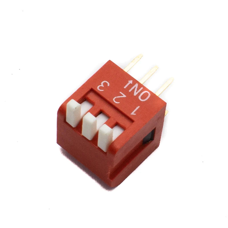 3 Way DIP SPST Switch Right Angle (Piano Type) (Pack of 10)