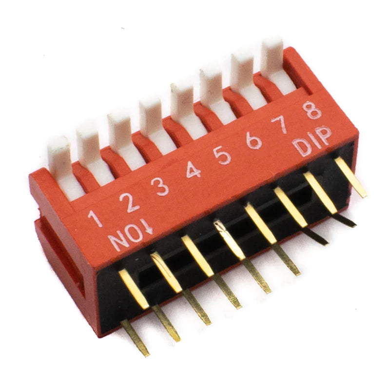 8 Way DIP SPST Switch Right Angle (Piano Type) (Pack of 10)