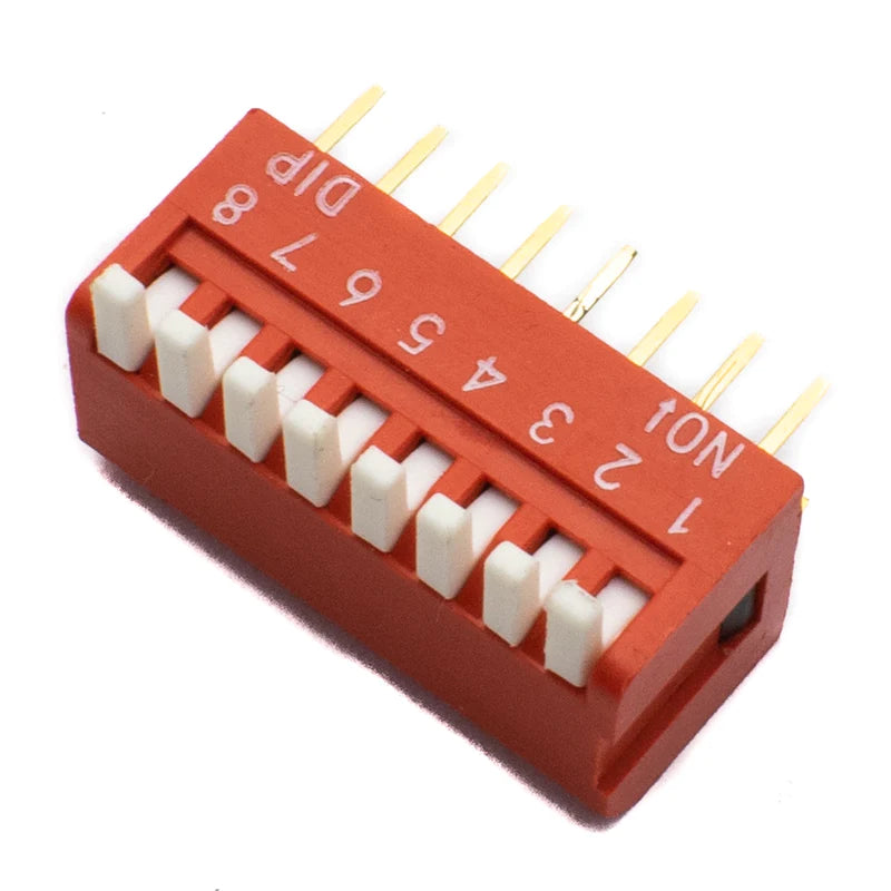 8 Way DIP SPST Switch Right Angle (Piano Type) (Pack of 10)