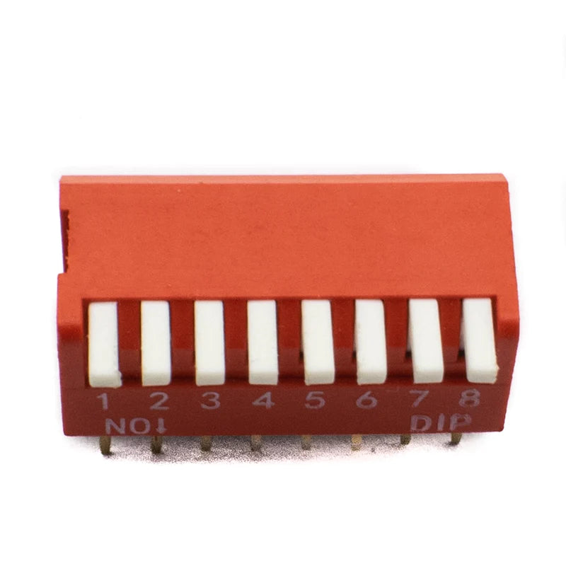 8 Way DIP SPST Switch Right Angle (Piano Type) (Pack of 10)