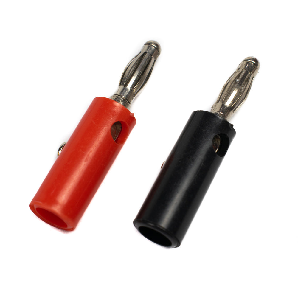 Banana Plug Connector Pair (RED + BLACK) 4mm (Pack of 10)
