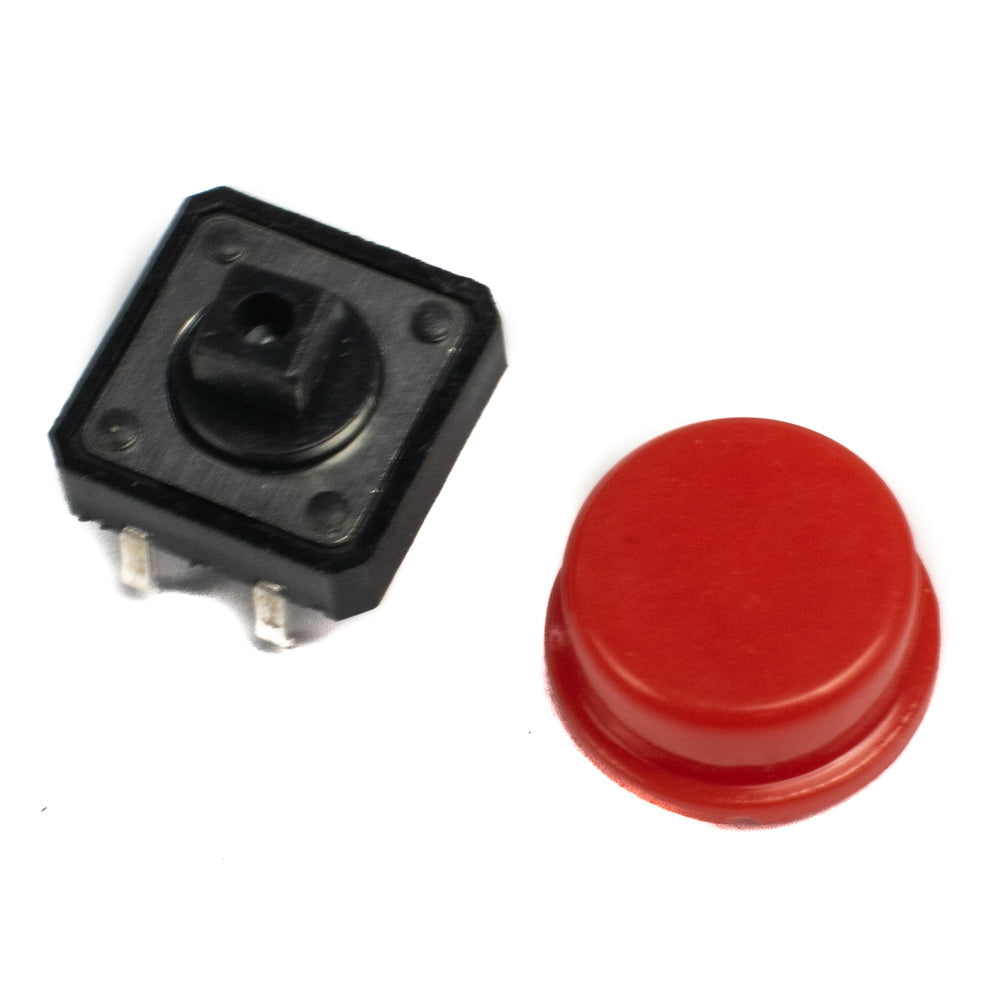 12mm Tactile Push Button 40xx with Red Cap (Pack of 20)
