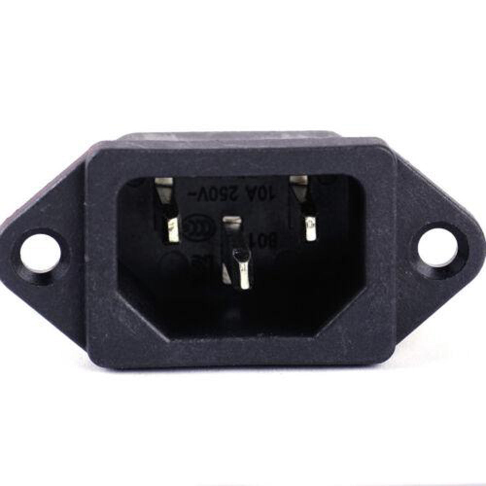 IEC320 C14 Panel Mount Plug Computer Adapter Power Connector Socket (Pack of 10)