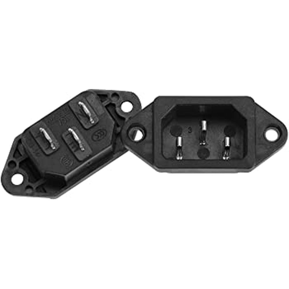 IEC320 C14 Panel Mount Plug Computer Adapter Power Connector Socket (Pack of 10)