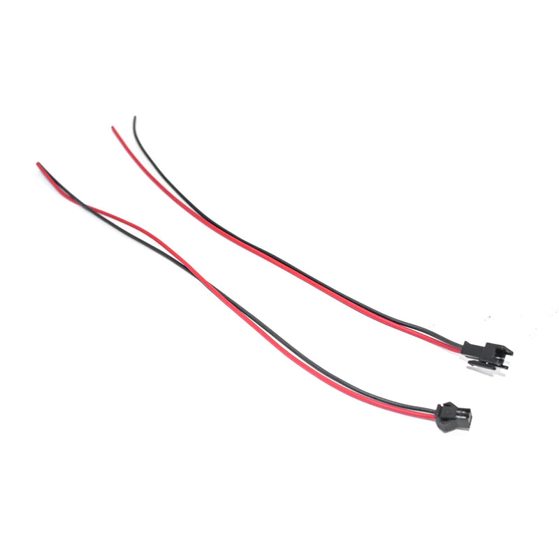 JST SM 2 Pin Plug Male and Female Connector Adapter with 11 Inch Electrical Cable Wire for LED Light (Pack of 20)