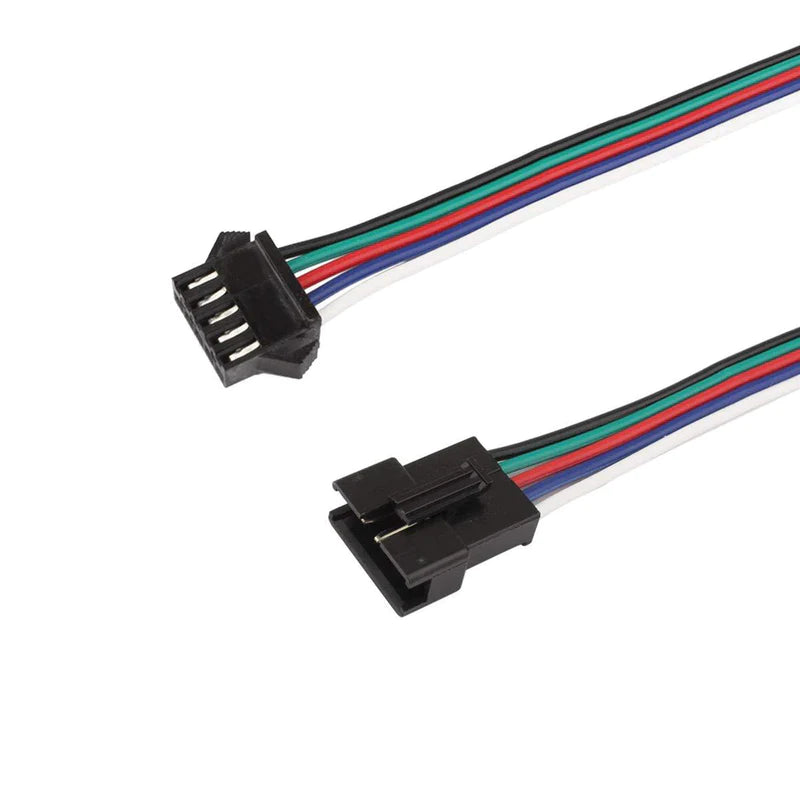 JST SM 5 Pin Plug Male and Female Connector Adapter with 250 mm Electrical Cable Wire for LED Light (Pack of 20)