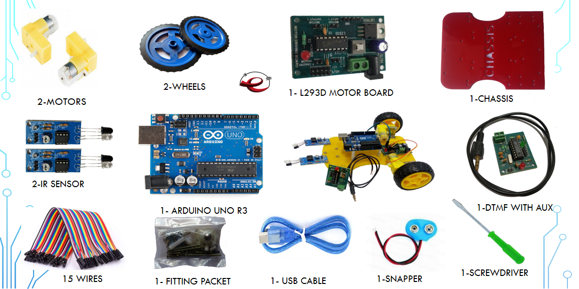 Mobile Control & Line Follower Arduino Uno Based Robotic DIY Kit