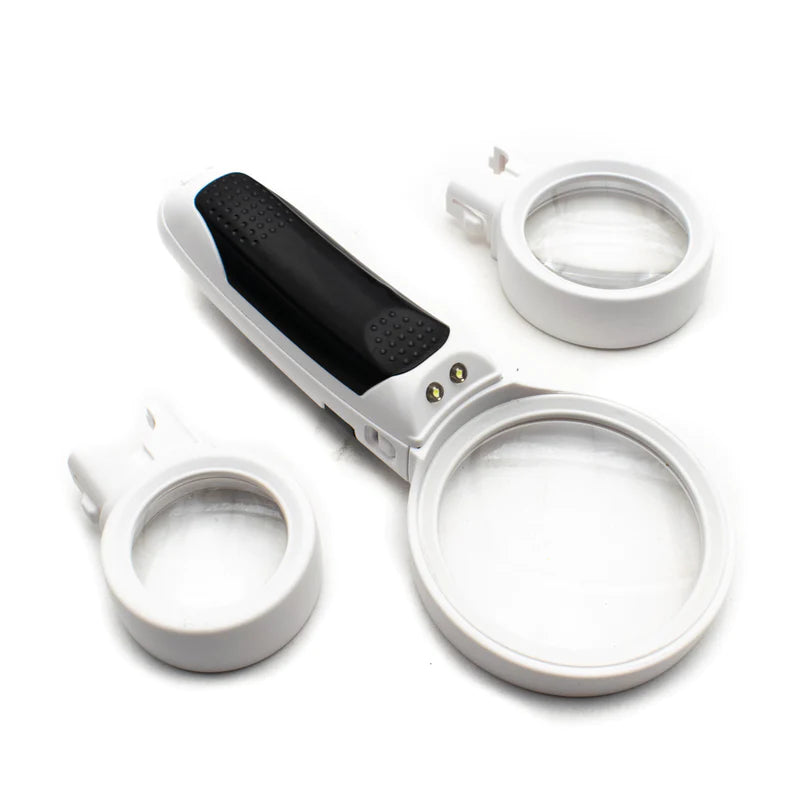 Hoki Magnifying Glass with LED Light - 3 Lens Set (2x + 3.5x + 10x)