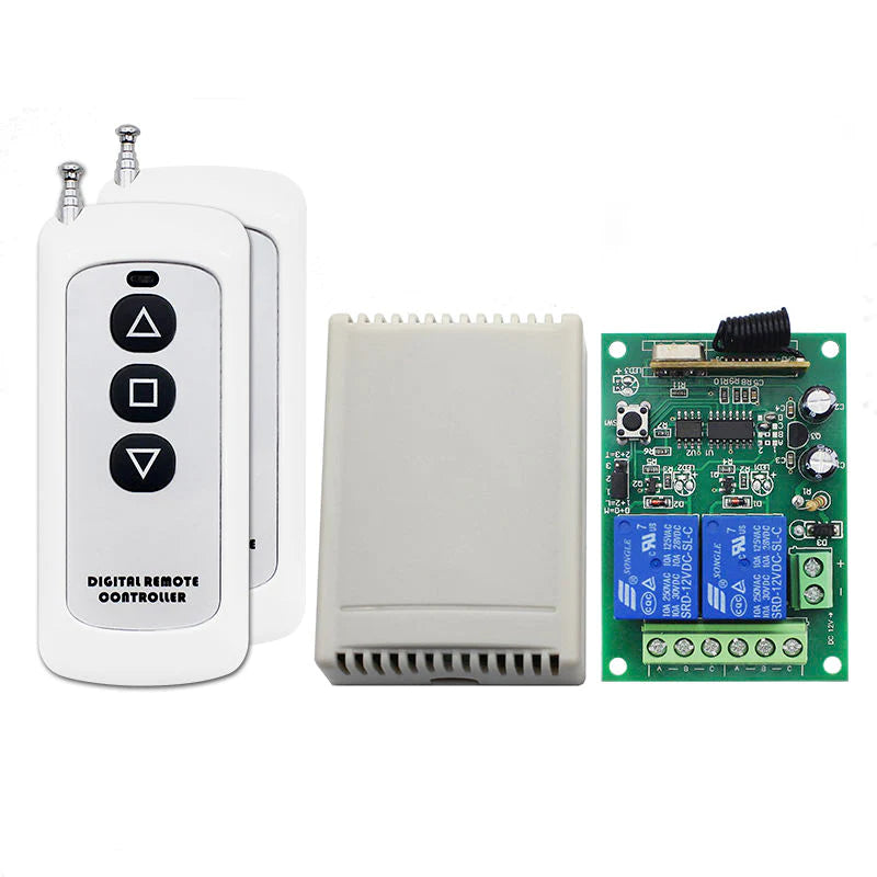 12V/24V 433mhz Frequency wireless remote motor Forward Reverse 2 Chann ...