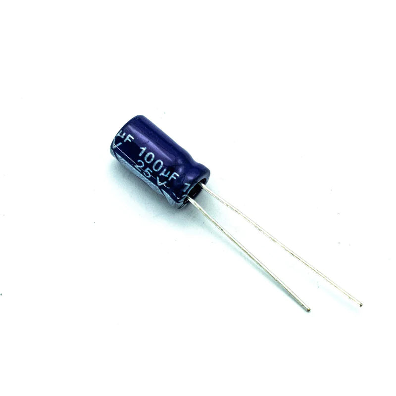 100 uF 25V Polar Capacitors (Pack of 25)