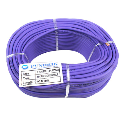 24 AWG High Grade Microphone Cable 2 Core + Copper Braid Shielding for Low Noise (5 meter)