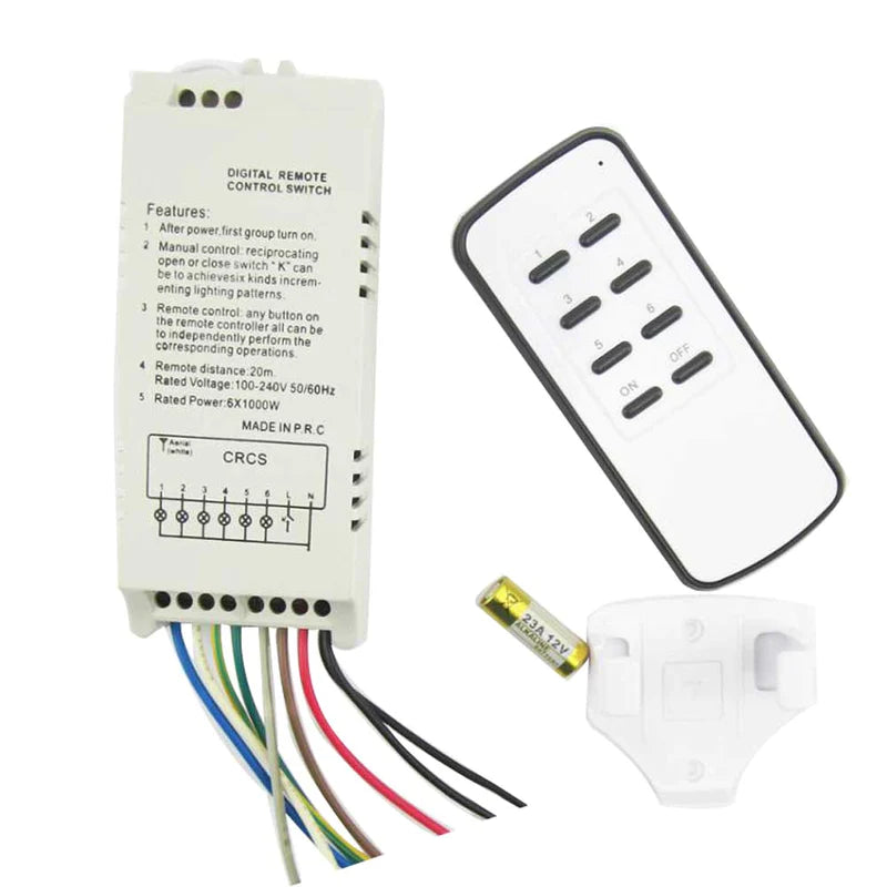 6 Channel Remote Control Light Switch 220V – ArrowTechCart