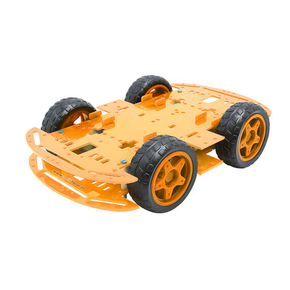 Multi-Purpose 4-Wheels Double Decker Smart Robotic Car With 4 Way Joystick & Motor Driver Hub