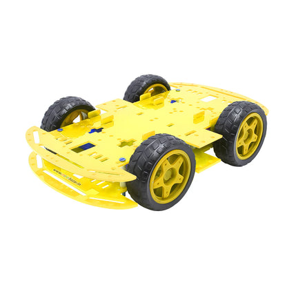 Multi-Purpose 4-Wheels Double Decker Smart Robotic Car With 4 Way Joystick & Motor Driver Hub