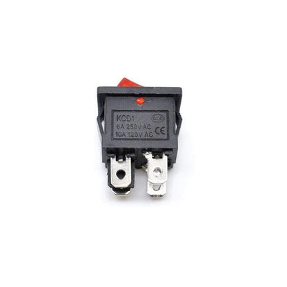 6A 250V SPDT ON-OFF Rocker Switch with Red Light (Pack of 20)