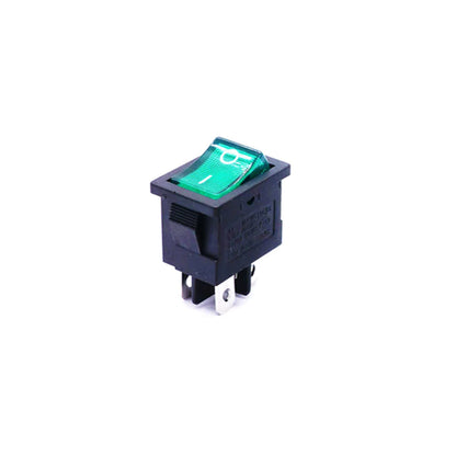 6A 250V DPST ON-OFF Rocker Switch with Green Light (Pack of 20)