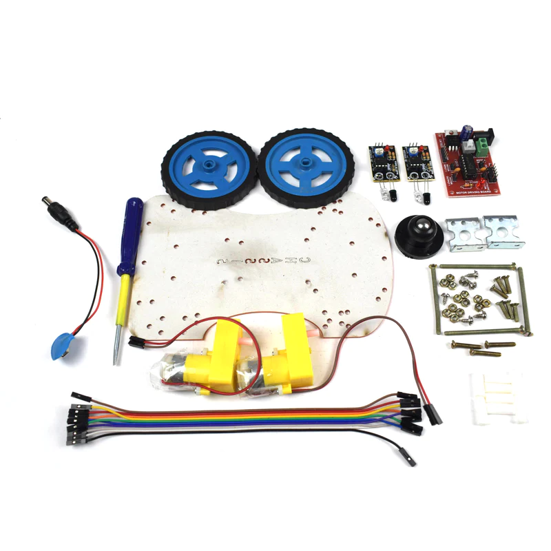 DIY IR Sensor Line Follow Robotic SMART CAR KIT (Non Programmable)