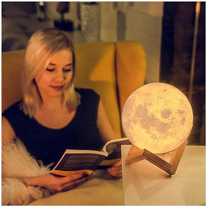   ARROWTECHCART    3D 7 Color Changeable Moon Night Lamp with Stand  
                3D Moon Lamp
	•	7 Color Changing Lamp
	•	Rechargeable Night Light
	•	Touch Sensor Lamp
	•	Wooden Stand Moon Lamp
	•	LED Moon Night Light
	•	Romantic Mood Lamp
	•	USB Charging Lamp
	•	Home Decor Light
	•	Gift for Kids & Couples Arrowtechcart