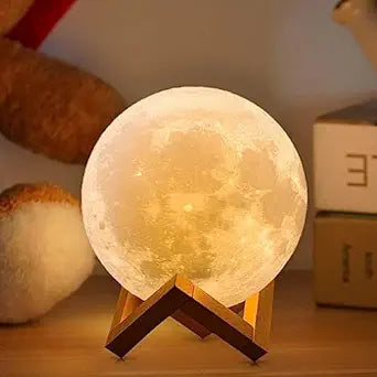   ARROWTECHCART    3D 7 Color Changeable Moon Night Lamp with Stand  
                3D Moon Lamp
	•	7 Color Changing Lamp
	•	Rechargeable Night Light
	•	Touch Sensor Lamp
	•	Wooden Stand Moon Lamp
	•	LED Moon Night Light
	•	Romantic Mood Lamp
	•	USB Charging Lamp
	•	Home Decor Light
	•	Gift for Kids & Couples Arrowtechcart
