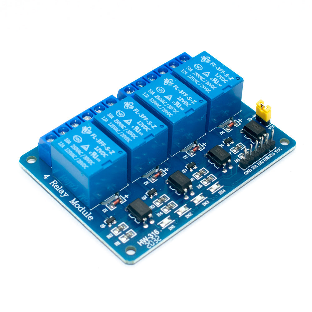 Buy 12V 4 Channel Relay Module with Optocoupler From ArrowTechCart.com ...