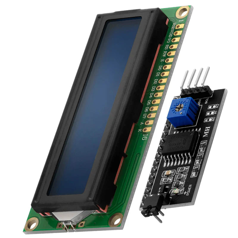 1602 16x2 LCD Display Module with I2C interface – compatible with Arduino, ESP32, Raspberry Pi