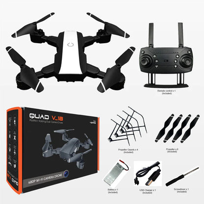 QUAD V 18 WHITE | WiFi 480P FPV Dual Camera | Position Locking Drone