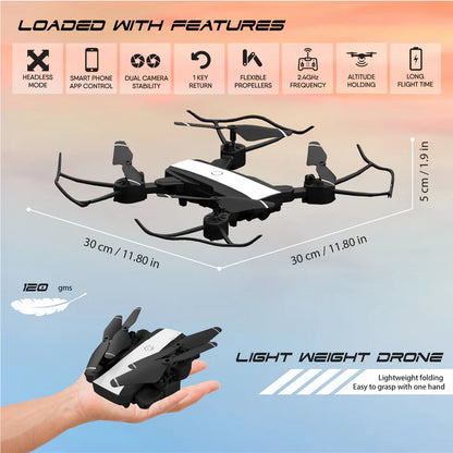 QUAD V 18 WHITE | WiFi 480P FPV Dual Camera | Position Locking Drone
