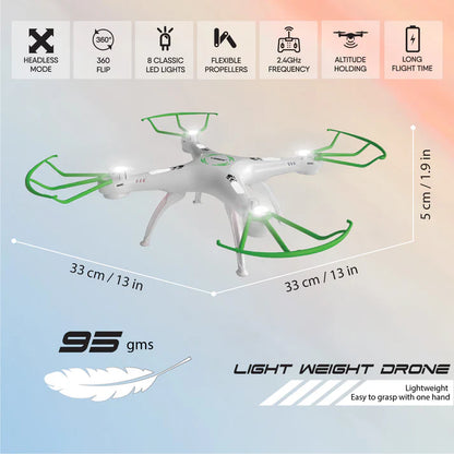 VEER 360 | Green | Altitude Holding Drone | Double Battery-Double Fun