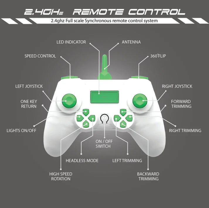 VEER 360 | Green | Altitude Holding Drone | Double Battery-Double Fun