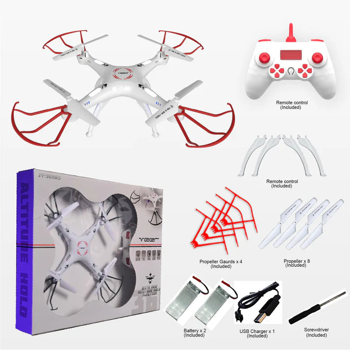 VEER 360 | RED | Altitude Holding Drone | Double Battery-Double Fun