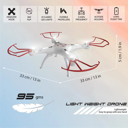 VEER 360 | RED | Altitude Holding Drone | Double Battery-Double Fun