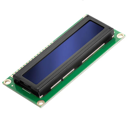16x2 LCD 1602 alphanumeric display with blue backlight – compatible with Arduino, ESP32, Raspberry Pi.
