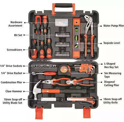 Black+Decker Professional Hand Tool Kit 154 Pcs BMT154C Orange/Black