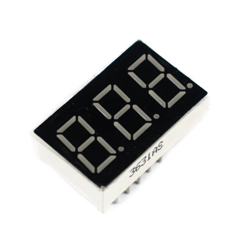 0.36 inch 3 Digit Seven Segment Display-Red (Common Anode)